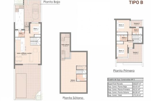 3 bedroom Townhouse for sale in Algorfa